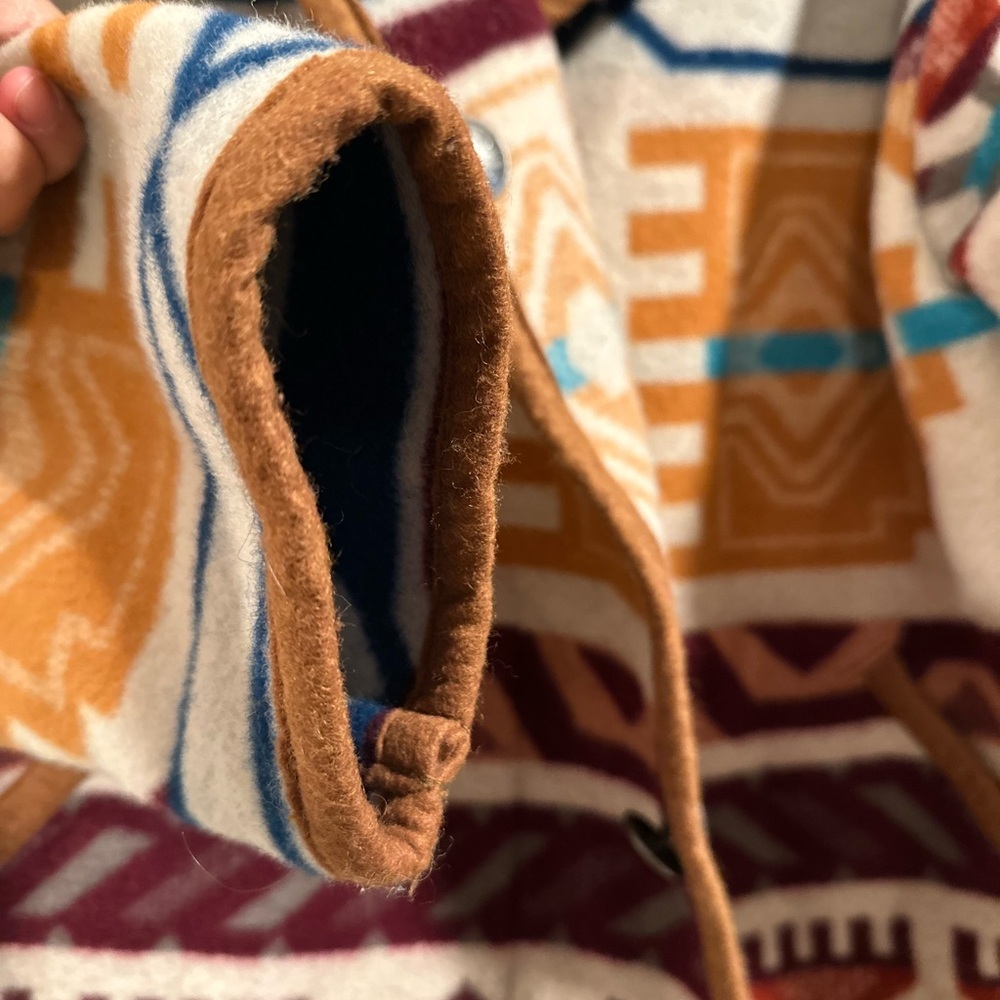 Justin Kraff Reversible Wool Car Coat Southwestern Oversized 12-14 Medium/Large - Picture 9 of 16